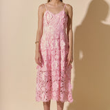 3D Applique Midi Dress