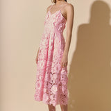 3D Applique Midi Dress