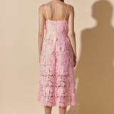 3D Applique Midi Dress
