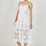 3D Applique Midi Dress