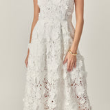 3D Applique Midi Dress
