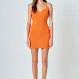 Sweetheart Scooped Knit Mini Dress