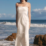 Strapless Satin Maxi Dress