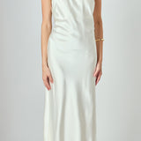 Strapless Satin Maxi Dress
