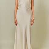 Strapless Satin Maxi Dress