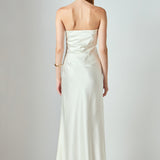Strapless Satin Maxi Dress