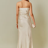 Strapless Satin Maxi Dress