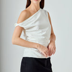 ENDLESS ROSE - Draped One Shoulder Accent Top - TOPS available at Objectrare