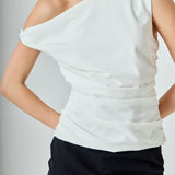 ENDLESS ROSE - Draped One Shoulder Accent Top - TOPS available at Objectrare