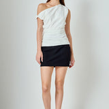 ENDLESS ROSE - Draped One Shoulder Accent Top - TOPS available at Objectrare
