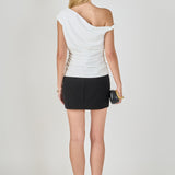Draped One Shoulder Accent Top