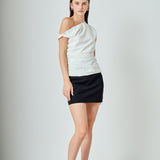 ENDLESS ROSE - Draped One Shoulder Accent Top - TOPS available at Objectrare