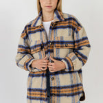 GREY LAB-Oversized Plaid Shacket with Pockets-COATS available at Objectrare