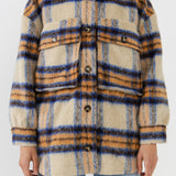 GREY LAB-Oversized Plaid Shacket with Pockets-COATS available at Objectrare