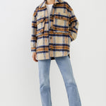 GREY LAB-Oversized Plaid Shacket with Pockets-COATS available at Objectrare