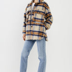 GREY LAB-Oversized Plaid Shacket with Pockets-COATS available at Objectrare