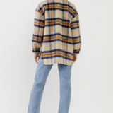 GREY LAB-Oversized Plaid Shacket with Pockets-COATS available at Objectrare