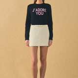 Tweed Bow Belt Mini Skirt