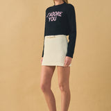 Tweed Bow Belt Mini Skirt