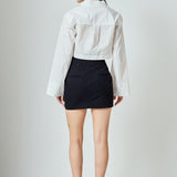 Poplin Wide Sleeve Short Dress Shirt