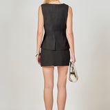 Tweed Asymmetrical Wrap Mini Skort
