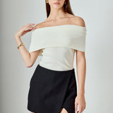 Tweed Asymmetrical Wrap Mini Skort