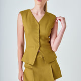 Tweed Buttoned Long Top