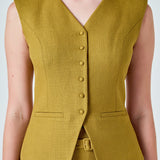 Tweed Buttoned Long Top