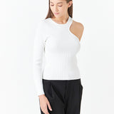 Cut Out One Shoulder Knit Top