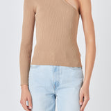 Cut Out One Shoulder Knit Top