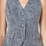 Multi Tweed Buttoned Vest