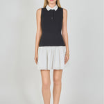 Endless Rose Women's Mixed Media Cotton Polo Mini Dress - Black Endless Rose Women's Mixed Media Cotton Polo Mini Dress - Black