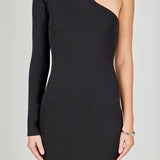 Cut Out One-Sleeve Knit Dress