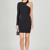 Cut Out One-Sleeve Knit Dress