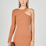 Cut Out One-Sleeve Knit Dress