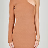 Cut Out One-Sleeve Knit Dress