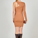Cut Out One-Sleeve Knit Dress