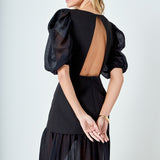 Mixed Media Drop Waist Maxi Dress