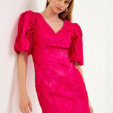 Floral Jacquard Mini Dress