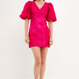 Floral Jacquard Mini Dress