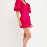 Floral Jacquard Mini Dress