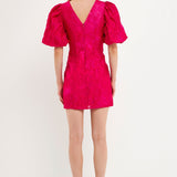 Floral Jacquard Mini Dress