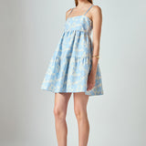 Aria Floral Jacquard Mini Dress