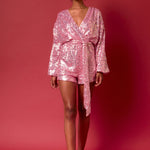 rose gold romper dress Amanda Uprichard Olympia Romper in Rose
