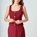 Tweed Front Flap Mini Skirt