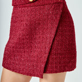 Tweed Front Flap Mini Skirt