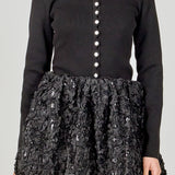 Scalloped Accent Split Long Cardigan