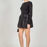 Scalloped Accent Split Long Cardigan