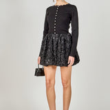 Scalloped Accent Split Long Cardigan