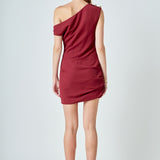 One Shoulder Accent Mini Dress